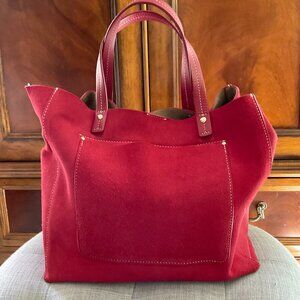Frances Valentine Red Suede Tote